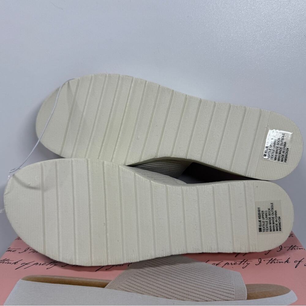 NIB • Kensie Women's Ellie Beige Knit Wedge Sandals Size: 9 - Picture 5 of 6